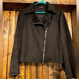 Fringe Black Suede Jacket